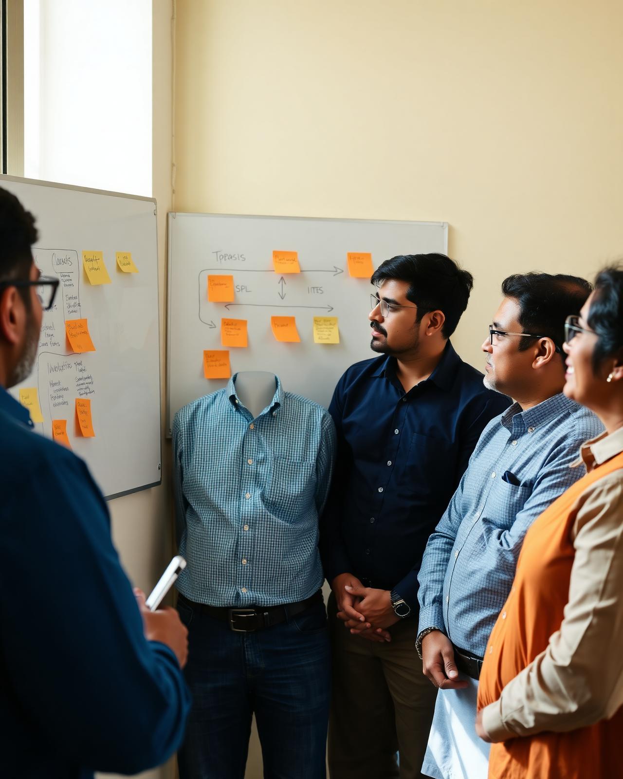 Indian school leaders mapping an AI adoption roadmap on a whiteboard